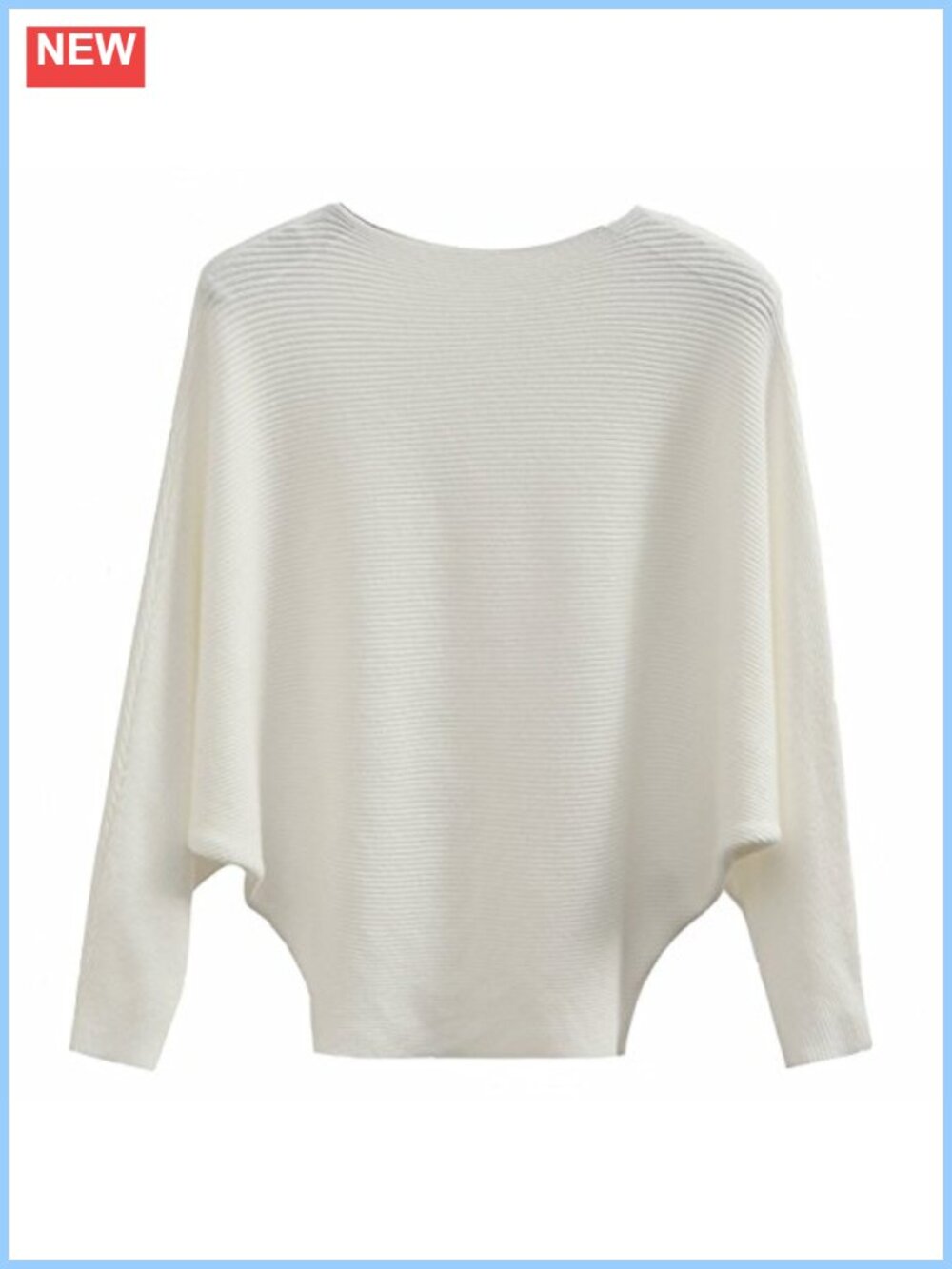 Women's Batwing Sleeve Boat Neck Oversized Knit Pullover Sweater